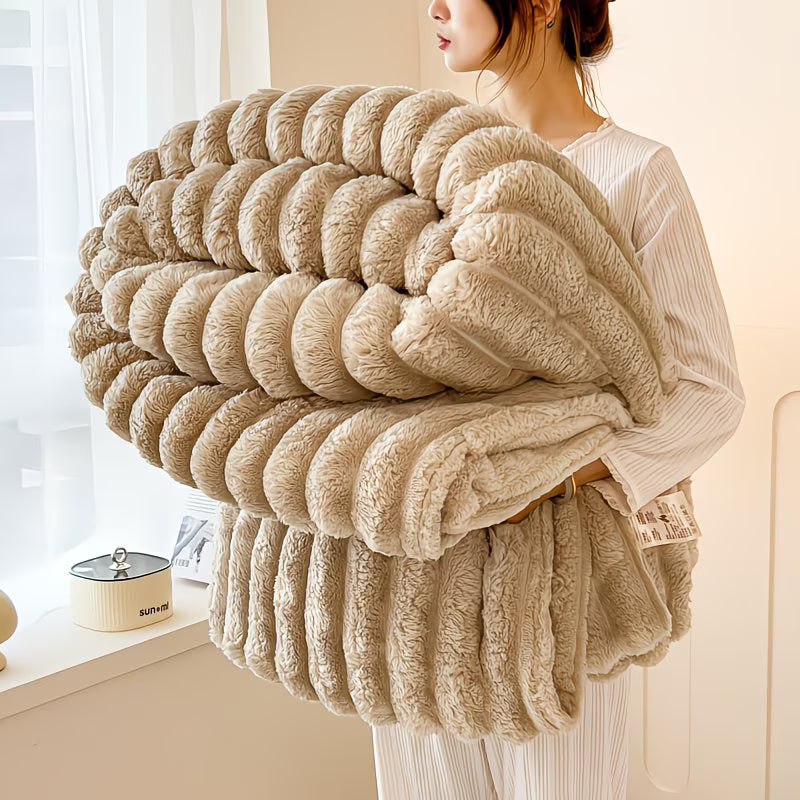 New Traditional Style Rabbit Fleece Quilt, Geometric Pattern, Fantasy Theme